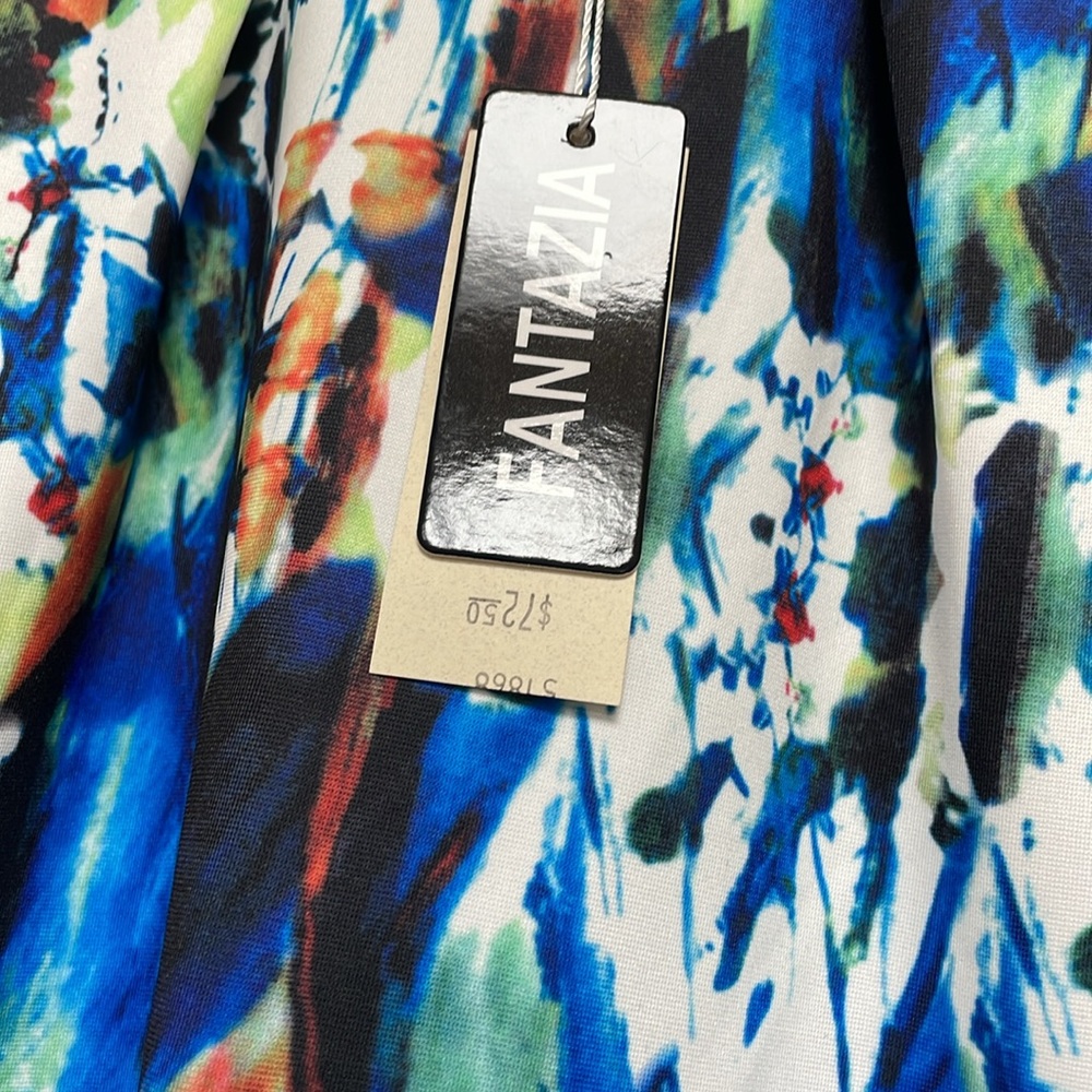 Fantasie Colorful Abstract Women's dress NWT NEW WOMANS LARGE - Picture 2 of 4